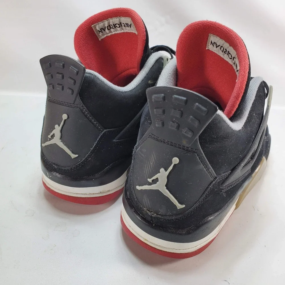 Jordan Air Jordan 4 Retro Mens 9 Black Bred 2012 308497-089‎ Basketball Shoes